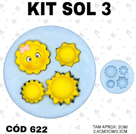 Molde de Silicone Kit Sol 3--CÓD 622
