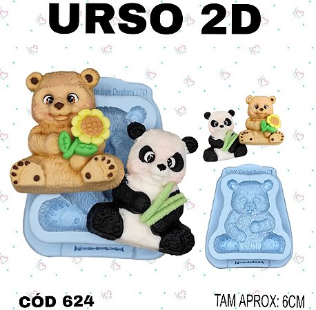 Molde de Silicone Urso 2D--CÓD 624