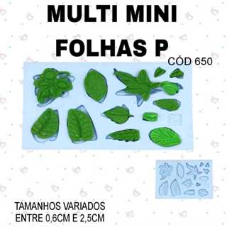 Molde de silicone Multi Mini Folhas P--CÓD 650