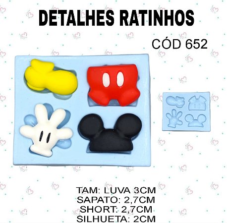 Molde de silicone Detalhes Ratinhos--CÓD 652
