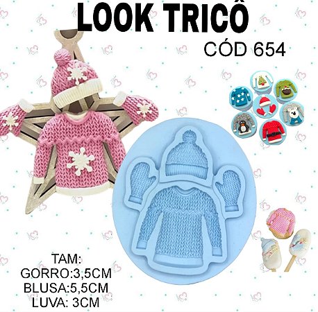 Molde de silicone Look Tricô--CÓD 654