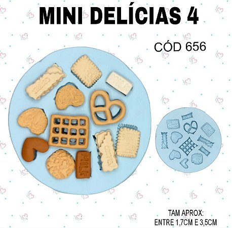 Molde de silicone Mini Delícias 4--CÓD 656