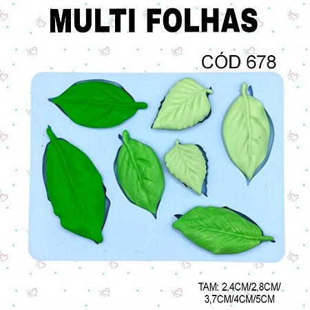 Molde de silicone Multi Folhas--CÓD 678