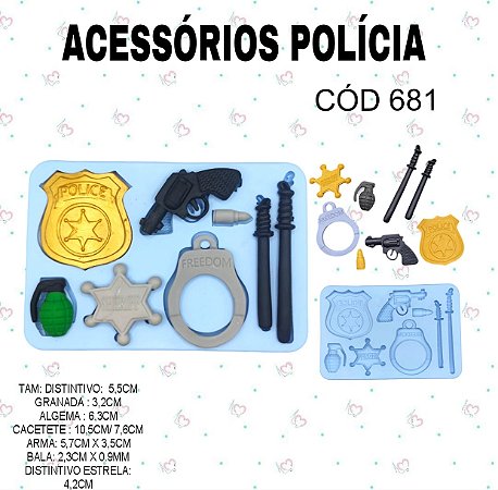 Molde de silicone Acessórios Polícia--CÓD 681