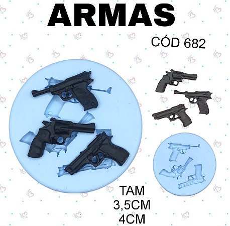 Molde de silicone Arma 1 --CÓD 682