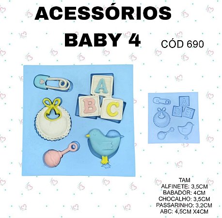 Molde de silicone Acessórios baby 4--CÓD 690