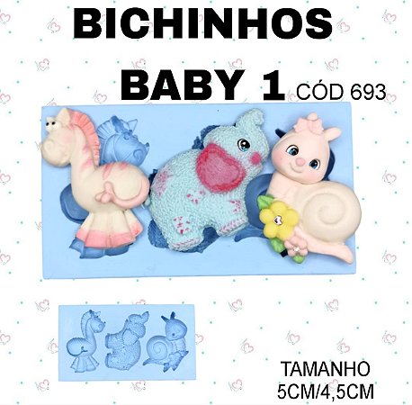 Molde de silicone Bichinhos Baby 1--CÓD 693