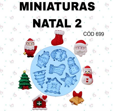 Molde de silicone Miniaturas Natal 2--CÓD 699