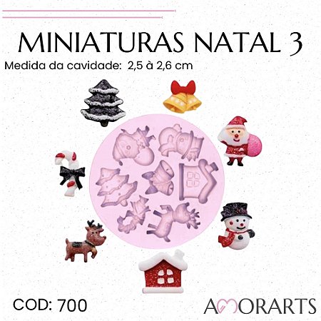 Molde de silicone Miniaturas Natal 3--CÓD 700
