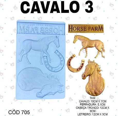 Molde de silicone Cavalo 3--CÓD 705