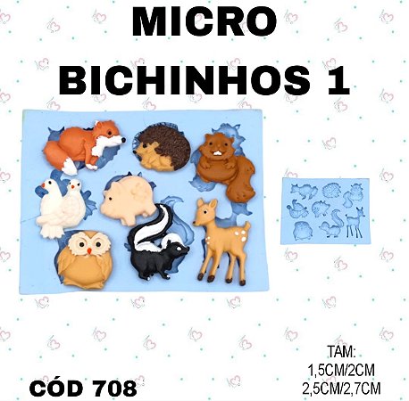 Molde de silicone Micro Bichinhos 1--CÓD 708