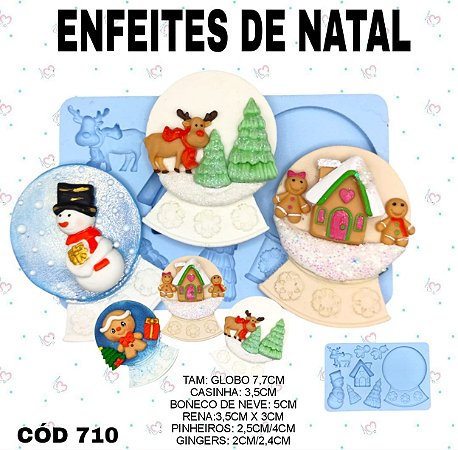 Molde de silicone Enfeites de Natal--CÓD 710