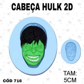 Molde de silicone Cabeça Hulk 2D--CÓD 716