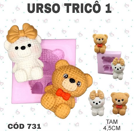 Mode de Silicone Urso Tricô 1 - CÓD 731