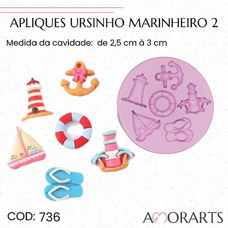 Molde de silicone Ursinho Marinheiro 2 --CÓD 736