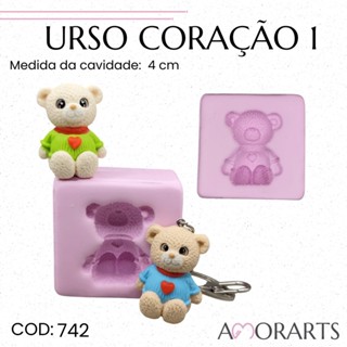 Molde de silicone Urso Coração 1 --CÓD 742
