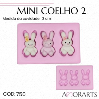 Molde de silicone Mini Coelho 2 --CÓD 750