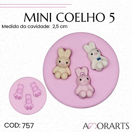 Molde de silicone Mini Coelho 5 --CÓD 757