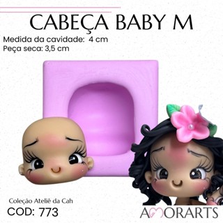 Molde de silicone Cabeça Baby M --CÓD 773