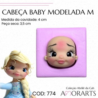 Molde de silicone Cabeça Baby Modelada M --CÓD 774