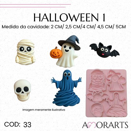 Molde de silicone Halloween 1--CÓD 33