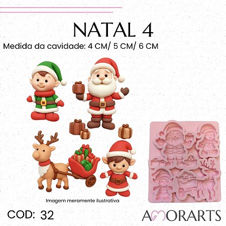 Molde de silicone Natal 4--CÓD 32