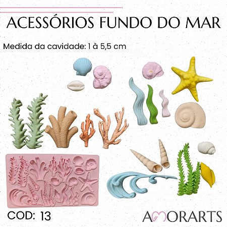 Molde de silicone Acessórios Fundo do Mar --CÓD 13
