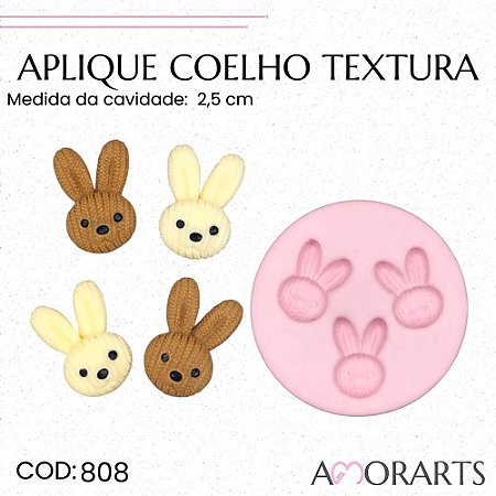 Molde de silicone Aplique Coelho Textura --CÓD 808