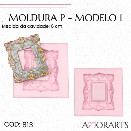 Molde de silicone Moldura P - Modelo 1 --CÓD 813