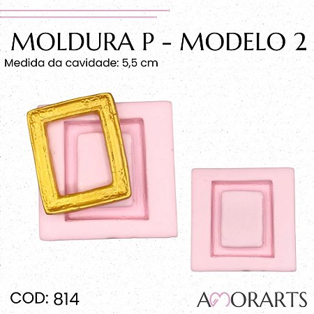 Molde de silicone Moldura P --Modelo 2 --CÓD 814