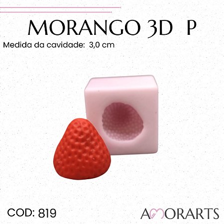 Molde de silicone Morango 3D P--CÓD 819