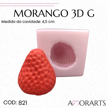 Molde de silicone Morango 3D M--CÓD 820