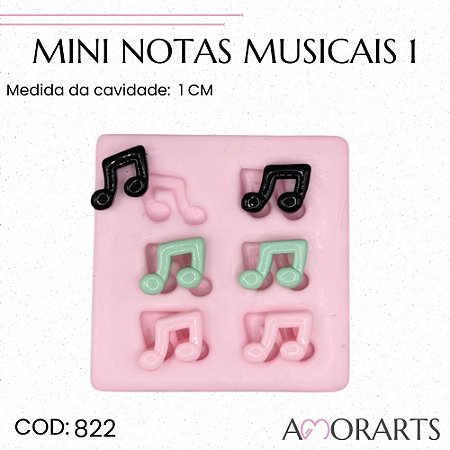 Molde de silicone Mini Notas Musicais--CÓD 822