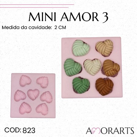 Molde de silicone Mini Amor 3-- CÓD 823