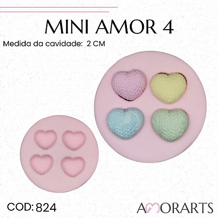 Molde de silicone Mini Amor 4--CÓD 824