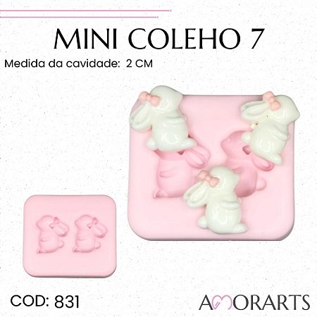 Molde de silicone Mini Coelho 7--CÓD 831