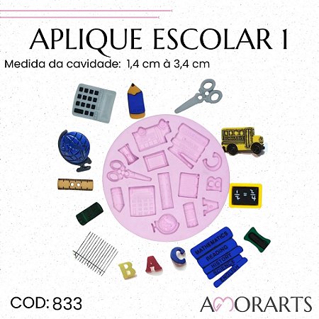 Molde de silicone Aplique Escolar 1 --CÓD 833
