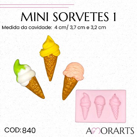 Molde de silicone Mini Sorvetes 1--CÓD 840