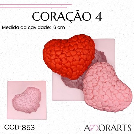 Molde de silicone Coração 4--CÓD 853