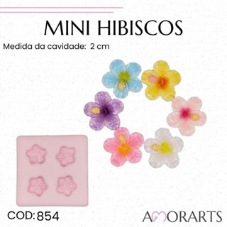 Molde de silicone Mini Hibiscos --CÓD 854