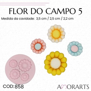 Molde de silicone Flor do Campo 5 --CÓD 858
