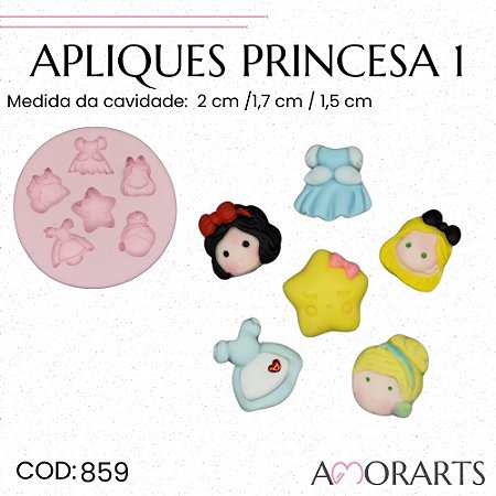 Molde de silicone Apliques Princesas 1--CÓD 859