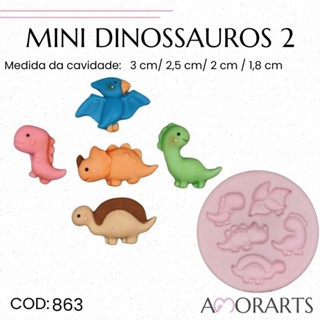Molde de silicone Mini Dinossauros 2--CÓD 863