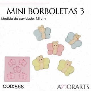 Molde de silicone Mini Borboletas 3--CÓD 868