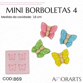 Molde de silicone Mini Borboletas 4--CÓD 869