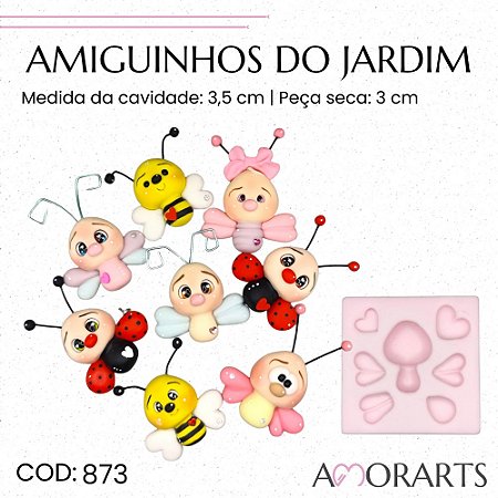 Molde de silicone Amiguinhos do Jardim--CÓD 873