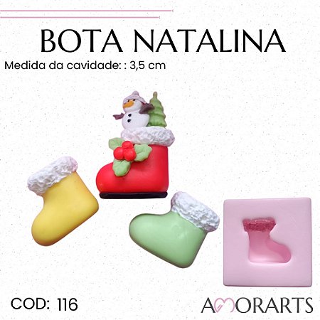 Molde de silicone Bota Natalina--CÓD 116
