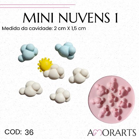 Molde de silicone Mini Nuvens 1-- CÓD 36
