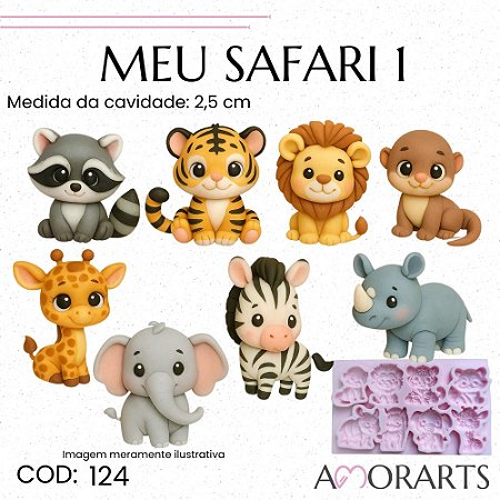 Molde de silicone Meu Safari 1--CÓD 124