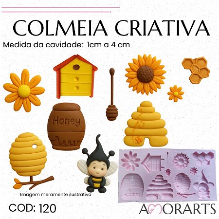 Molde de silicone Colmeia Criativa -- CÓD 120